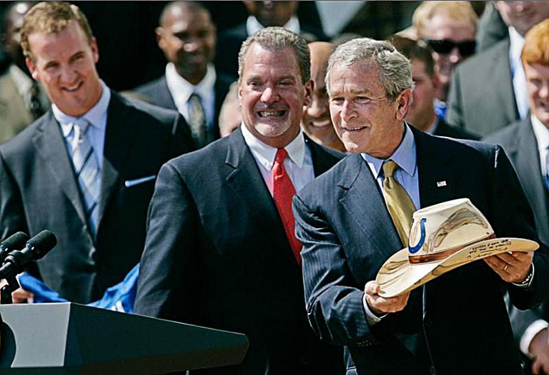 President Bush with the Colts